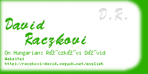 david raczkovi business card